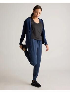 Quince Flowknit Mid Rise Joggers Heather Navy Size Small Performance Pants
